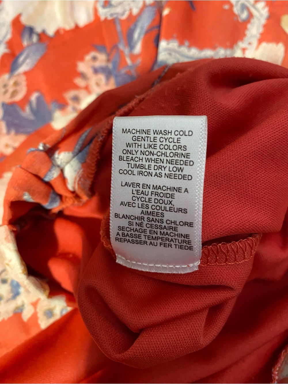 Fourteenth Place 2X Floral Paisley Tiered Maxi Skirt Orange Boho Button Front - Picture 11 of 11